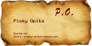 Pisky Opika névjegykártya